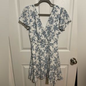 White and Blue Floral Dress